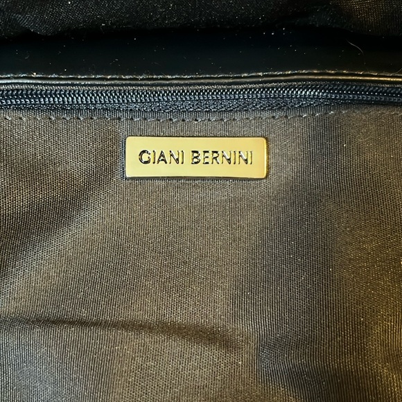 Gianni Bernini convertible wristlet shoulder bag black smooth leather - Picture 9 of 13